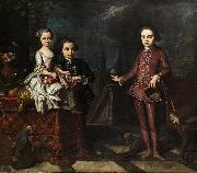 Giuseppe Bonito Portrait of three noble children oil on canvas